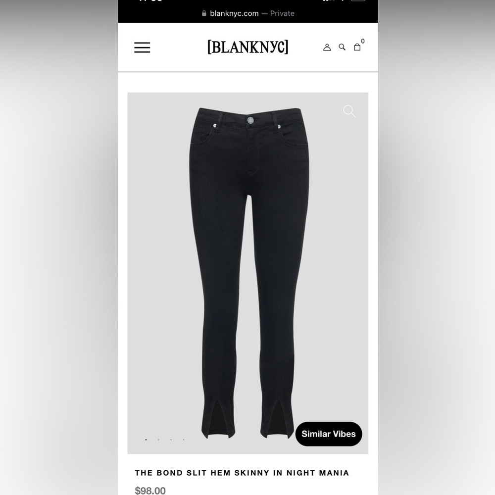 BLANK NYC the bond slit hem skinny in Night mania. Size 25. Very good condition